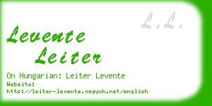 levente leiter business card